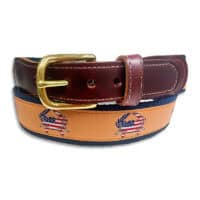 Peach USA Crab Leather Tab Belt - YOUTH