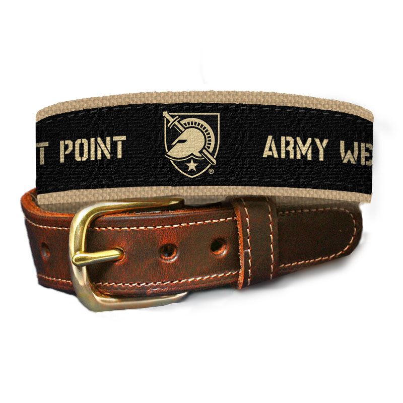 USMA Army West Point Leather Tab Belt