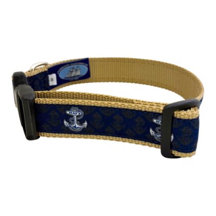 Navy Anchor Dog Collar
