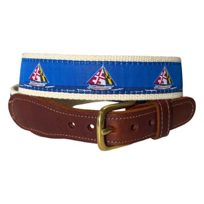 Maryland Skipjack Leather Tab Belt - YOUTH